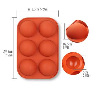 Grand moule à pâtisserie en silicone à 6 cavités demi-sphériques pour la fabrication de <span class=keywords><strong>chocolat</strong></span>, de gâteaux, de gelée, de mousse en forme de dôme - Product Image 2
