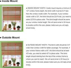 Nuansa Romawi bambu nirkabel, perawatan jendela privasi, tirai bambu gulung ke atas untuk jendela - Product Image 6