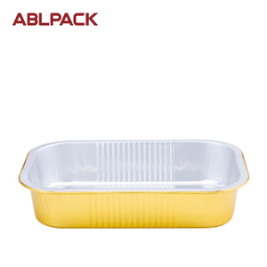 ภาชนะอบชีสเค้กแบบใช้แล้วทิ้ง ABL PACK ขนาด 1050 มล. 35 ออนซ์ สีดำทอง ทำจากอลูมิเนียมฟอยล์ สำหรับบริการอาหารบนเครื่องบิน - Product Image 4