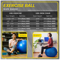 Logo personnalisé équilibre stabilité balle de yoga 45cm ballon d'exercice à usage intensif pour la grossesse et la thérapie physique pompe rapide incluse