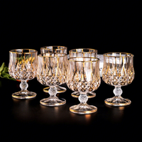 Verres à vin et à brandy en cristal de style européen, luxe léger et rétro, pour usage domestique