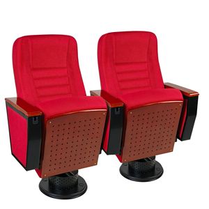 Silla de Auditorio Jiarunde C-823, Tapizada en Tela Roja, Ventilada, con Base Fija, Asiento para Teatro - Product Image 3