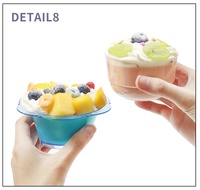 Gobelets jetables en PS/polyéthylène Tengqun, forme florale, transparents, résistants à la décoloration, pour desserts/mousse/gobelets à boisson, 101-200 ml