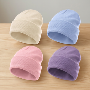 Bonnet d'hiver en laine personnalisé avec logo brodé, réversible, en tricot thermique jacquard, pour le ski - Product Image 2