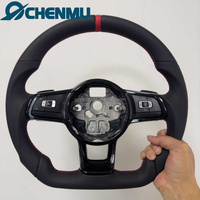 Volant en cuir en gros pour VW Volkswagen Golf MK6 7 7.5 GTI GTD GTE R Passat B8 R Polo MK5 MK6 MK7 avec bande rouge