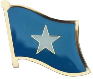 Pin de Aleación de Zinc con la Bandera de Somalia para Decoración de Ropa, Proceso de Colado de Pegamento, Artesanía en Metal - Product Image 1