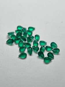 Onyx vert naturel, taille poire, 5x7 mm, pierre précieuse en vrac |   Pierre d'onyx verte pour la fabrication de bijoux |   Pierres précieuses en gros - Product Image 6