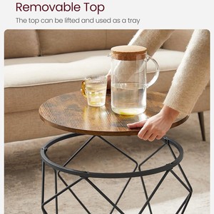 Custom-made cross-border residential living room modern minimalist style double-layer dome coffee <b>table</b> with storage space - Product Image 2