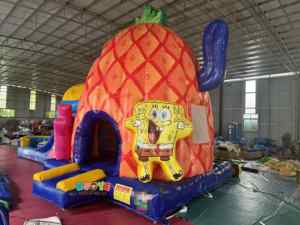 Gran oferta comercial húmedo/Seco <span class=keywords><strong>esponja</strong></span> <span class=keywords><strong>Bob</strong></span> rebote casa tobogán Combo personaje rebote castillo <span class=keywords><strong>hinchable</strong></span> gorila inflable para niños - Product Image 2