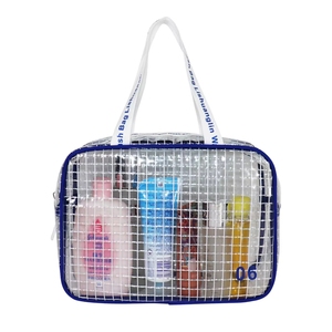กระเป๋าใส่เครื่องสำอางแบบกันน้ำ PVC ไม่ทอ ขนาดเล็ก พร้อมหูหิ้ว ลายตาราง 10 มม. ป้องกันไฟฟ้าสถิต ESD สำหรับเดินทาง - Product Image 5