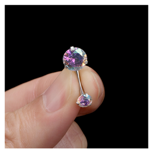 ZF nuovo Multi-colore zircone <span class=keywords><strong>ombelico</strong></span> anello 14G acciaio chirurgico CZ corpo <span class=keywords><strong>Piercing</strong></span> ipoallergenico per la moda <span class=keywords><strong>Piercing</strong></span> gioielli - Product Image 6