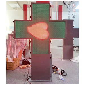Pantalla LED para Farmacias P8 de 1000x1000mm, a Todo Color, para Exteriores, con Forma de Cruz - Product Image 1