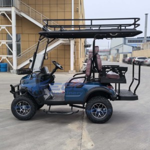 Voiturette de golf électrique tout-terrain haut de gamme à 4 places avec pare-soleil et batterie de stockage pour le tourisme panoramique - Product Image 4