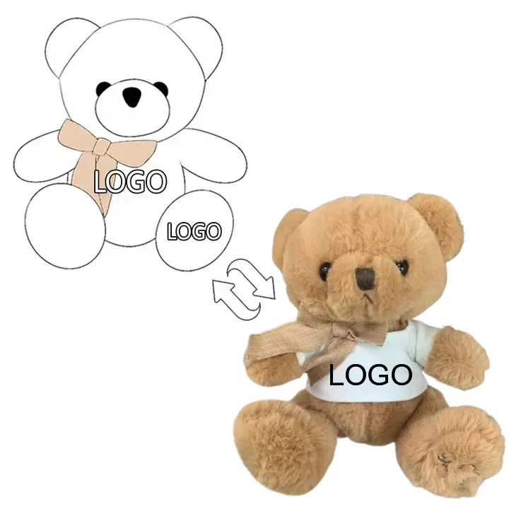 Songshan Toys Plushies Peluches Soft Stuffed Animal Plush Manufacturer Maker Custom Sublimation Teddy Bear Gift Logo T shirt