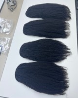 Queue de Cheval à Cordon en Gros de Cheveux Remy Indiens Crépus Afro, Extension de Cheveux Humains, Queue de Cheval à Cordon Clip-In 4C