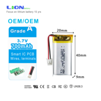 Medical Instruments Massage Instrument Hydration Instrument Polymer Lithium Battery 902040 3.7v 700mAh 3.7v Lithium Polymer Bat