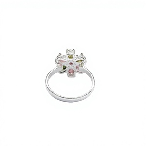 Artisan Handmade 925 Sterling Silver Floral Design <b>Ring</b> with Multi Color Gemstones Jewelry Best In Price - Product Image 4
