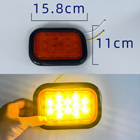 Feu stop, feu arrière, clignotant rectangulaire à LED, 12 LED, 12V, 10V-30V, 1,8W, camion, remorque, tracteur, ADR, E-MARK, étanche, feu de gabarit latéral