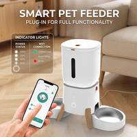 Distributeur automatique de nourriture pour animaux de compagnie intelligent 5L avec commande à distance par application WiFi, double bol, pour chats et chiens, machine de distribution de nourriture par portions temporisées