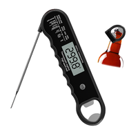 Thermomètre numérique de cuisine en plastique pour barbecue, affichage LCD, alimenté par piles, pour four, cuisson, friture, steak, dinde