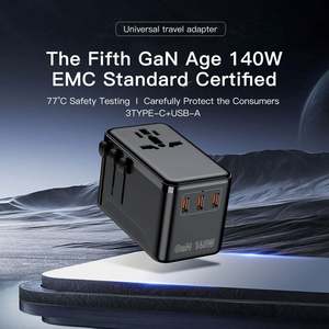140W Carga súper rápida 4 puertos Adaptador <span class=keywords><strong>de</strong></span> viaje universal mundial Personalización <span class=keywords><strong>de</strong></span> fábrica 1 Usb y 3 <span class=keywords><strong>cargador</strong></span> <span class=keywords><strong>de</strong></span> viaje <span class=keywords><strong>tipo</strong></span> C - Product Image 3