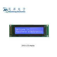 شاشة عرض LCD طراز 2002A COB بجهد 5 فولت، وحدة عرض 20*2، إضاءة خلفية زرقاء/صفراء/خضراء STN بسعر المصنع
