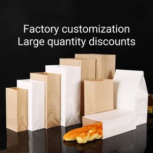 Sac en papier kraft personnalisé de qualité alimentaire avec résistant à l'huile et épais pour pain grillé à hamburger en pharmacie emballage alimentaire personnalisé pain à gâteau - Product Image 2