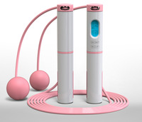 Corde à sauter multifonctionnelle sans fil en acier avec capteur, minuterie à nombre fixe et compteur de calories pour le fitness et la perte de poids, idéale pour les étudiants