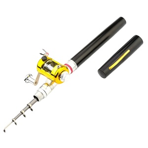 Nouvelle <span class=keywords><strong>canne</strong></span> à pêche télescopique en fibre de carbone ultra-légère de 20,5 cm et 52 g, format stylo de poche, pour la pêche à la crevette en lac et en ruisseau - Product Image 3