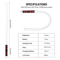Lampe torche LED flexible et pliable, 800LM 73cm, lumière de travail à intensité variable IP68 6500K pour la réparation et l'entretien automobile