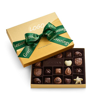 Bonbons de Noël de luxe personnalisés estampage à chaud biscuits barre sucrée boîte-cadeau vide d'emballage en papier de chocolat avec ruban