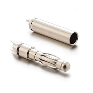 Power Terminal Silver Plated High Precision Custom Brass Stackable 4mm Female Plug OEM ODM Female Male Connector 0.1 To 0.5mm