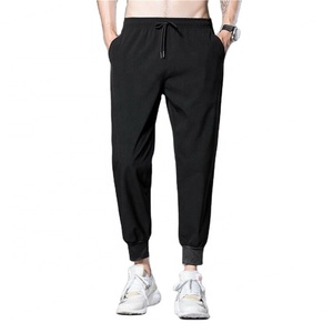 Pantalons pour hommes à logo personnalisé, vente chaude, pantalons décontractés en soie glacée pour hommes, pantalons cargo décontractés taille haute - Product Image 1