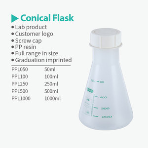 50ml 100ml 150ml 250m <span class=keywords><strong>500ml</strong></span> 1000ml nhựa phòng thí nghiệm erlenmeyer bình với nắp - Product Image 3