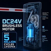 Barrière Automatique à Vitesse Réglable 1,5-6s, Moteur Brushless DC24V, Durée de Vie 5 Millions de Cycles, Contrôle du Trafic