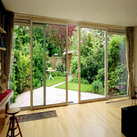 Porte coulissante intérieure moderne en aluminium double vitrage trempé anti-ouragan NFRC pour villa aux États-Unis