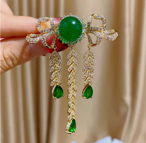 Broche de Luxo Tianshe Banhado a Ouro Antigo com Zircônia Gradiente em Formato de Pêra – Presente para Casamento e Festas - Product Image 3