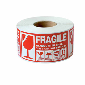 Etiqueta <span class=keywords><strong>Adhesiva</strong></span> Rectangular para Embalaje de Artículos Frágiles, Resistente al Aceite y al Agua, para Envío Industrial, Adhesivo de un Solo Lado - Product Image 2