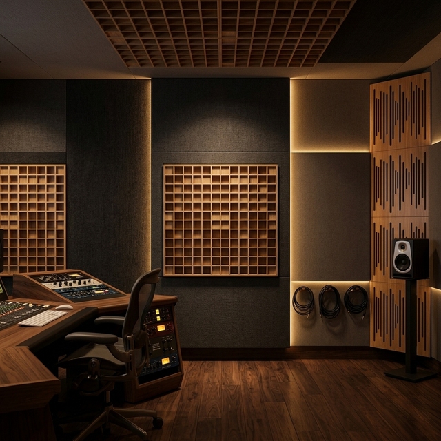 Multimedia Procressing Sound Boxes Sound Diffusion and Reflectionl Wooden Sound Diffuser for Recording Studio Media Room
