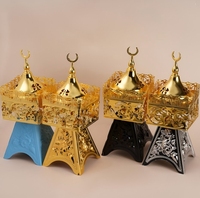 Vente chaude De Luxe Tour Eiffel Conception D'or Arabe Brûleur D'encens Moyen-Orient Non Électrique Creux Aroma Diffuseur Bougie