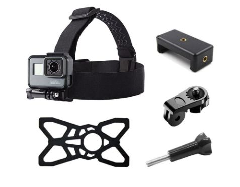 HONGDAK Adjustable Head Strap Mount 5 in 1 Kit Action Camera Accessories for gopro DJ Insta360 Ulanzi