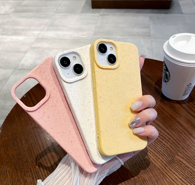 New Style Eco Friendly Reusable Wheat Straw case for iphone 15 Pro Max 14 Plus 13 12 Mini 11 Xr Biodegradable Phone case