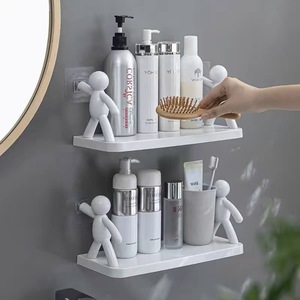 <b>Small</b> Person Wall Mount <b>Shelf</b> 50X30CM Plastic Durable <b>Bathroom</b> Storage Organizer - Product Image 3