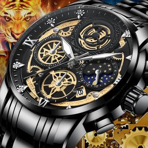 Montre à quartz pour homme en acier inoxydable, alliage, design, luxe, 41 mm, cadran en verre, étanche, OEM ODM - Product Image 4