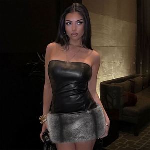 Custom Women Sexy Mini Body Sevess Non-slip Black Pu <strong>Ather</strong> Women Clothing - Product Image 4