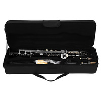Bb Straight Soprano Saxophone Adjustable Bakelite Head Black Nickel Plated Body Silver Plated Keys Professional Woodwind