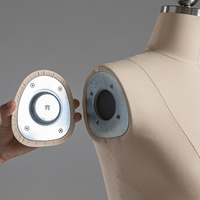 Maniquí europeo de medio cuerpo para costura con base con ruedas, forma de maniquí de lona con clavijas para estudio de diseñadores de moda