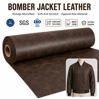 Fournisseur de cuir microfibre vintage brun foncé pour blouson bomber, doux, anti-rayures, élastique, conforme aux normes EU POPs SGS ISO GRS REACH RoHS OEM