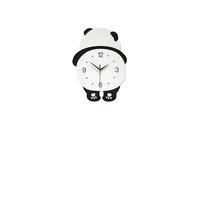 Horloge murale LED panda géant moderne et créative silencieuse en MDF à face unique pour la décoration intérieure et le salon