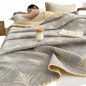 Manta fresca Manta de muselina de algodón 100% Artesanía suave <span class=keywords><strong>para</strong></span> dormitorio <span class=keywords><strong>Dormir</strong></span> acogedor Mejorar el estilo del hogar - Product Image 1